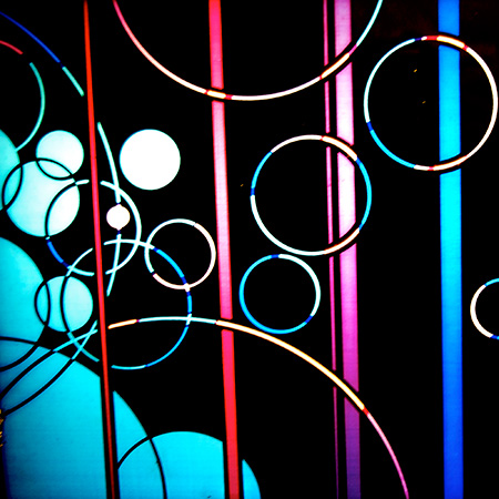 Jukebox lights in dark